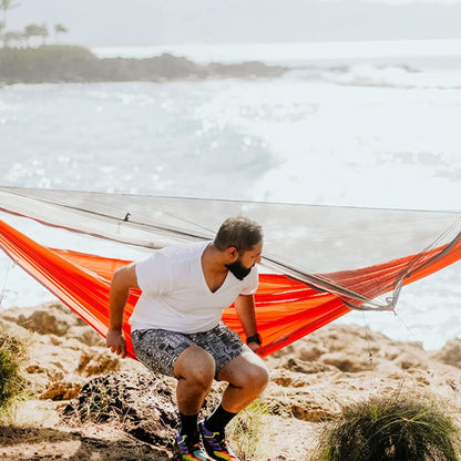 KAMMOK Mantis Ultra Light Hammock, All Seasons, Mosquito Net, Storage Bag, Camping, Outdoor Activities - Ember Orange