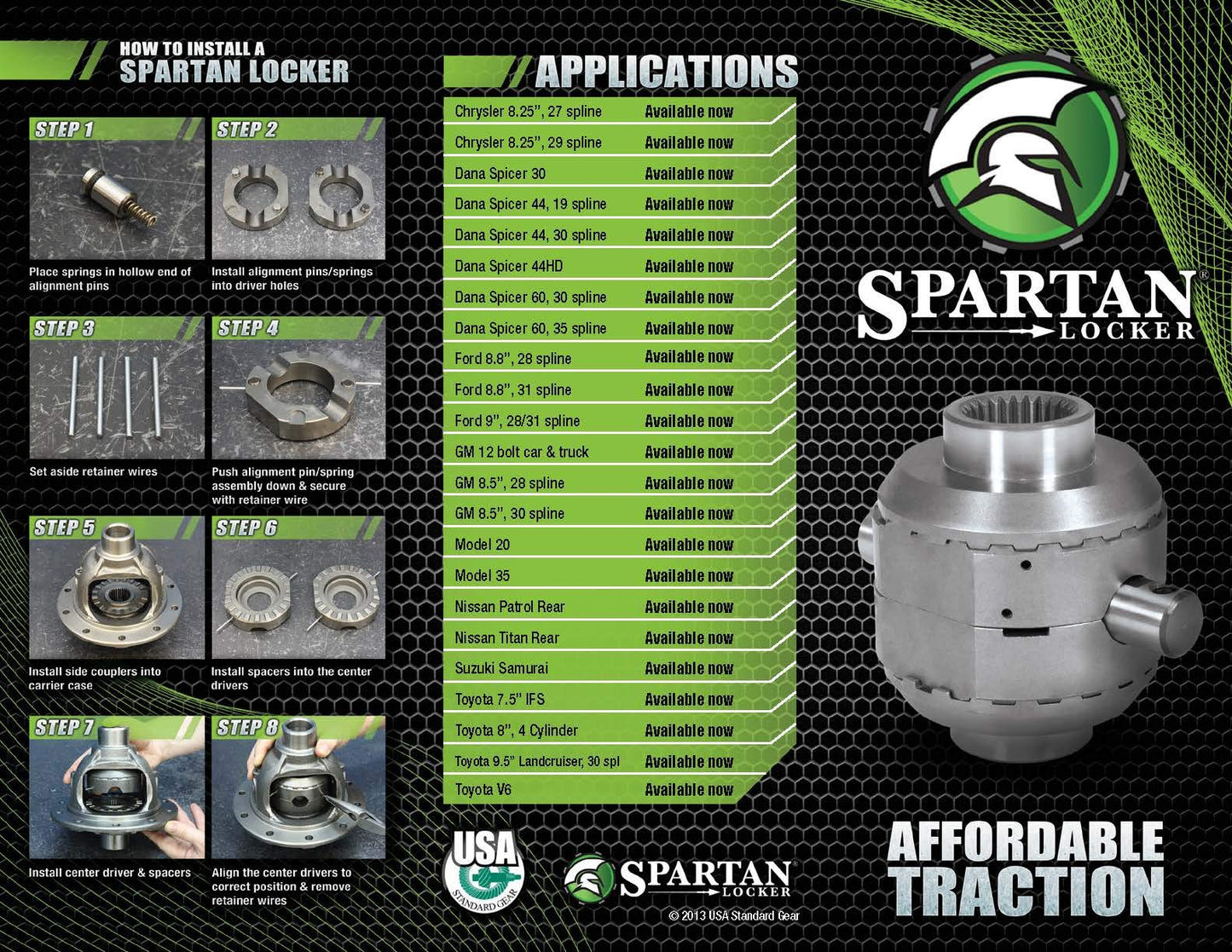 USA Standard Gear SL GM12-30 GM 12 Bolt differential-30 Spline axles Spartan Locker