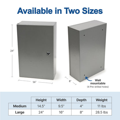 Graham-Field Locking Medicine Cabinet - Safe Narcotic, Drug & Medical Storage - Steel Double Doors & Locks