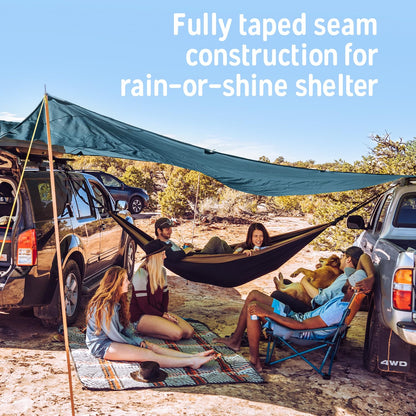 Kelty Noah’s Tarp Sun Shelter and Multi-Use Awning Rainfly, Portable Canopy UV Protection, Waterproof + Durable, 3 Sizes for Customized Pitch (16ft)