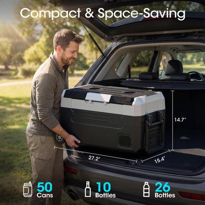 Manastin 12 Volt Refrigerator, 37QT Electric Cooler, Electric Cooler APP Control, Portable Freezer 12V/24V DC 100-240V AC, Car Fridge -4℉~68℉, 12V Cooler for Travel, Camping, Boat