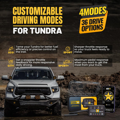PEDAL COMMANDER for Toyota Tundra 2007-2021 Throttle Response Controller - Plug-and-Play, 4 Driving Modes, App Control - Towing Hauling Off-Road TRD Pro Sport Upgrade