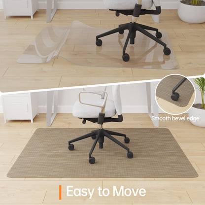 Homek Office Chair Mat for Hardwood & Tile Floor, 45"x53" Computer Chair Mat, Non-Curve Anti Slip Hard Floor Protector for Rolling Chair, PVC Mat Desk Rug for Home Office
