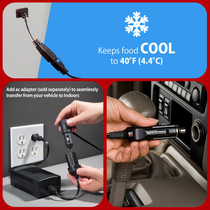 Koolatron Electric Portable Cooler Plug in 12V Car Cooler/Warmer 9.8 qt (9 L), No Ice Thermo Electric portable Fridge for camping, Travel Road Trips Trucking with 12 Volt DC Power Cord, Gray/White.