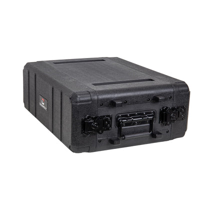 Crossrock 3U Rack Case 11" | Wireless Mic & IEM System Case, Adjustable Rails 6.3"–10.2", Watertight PE (CRA9803U-280S)