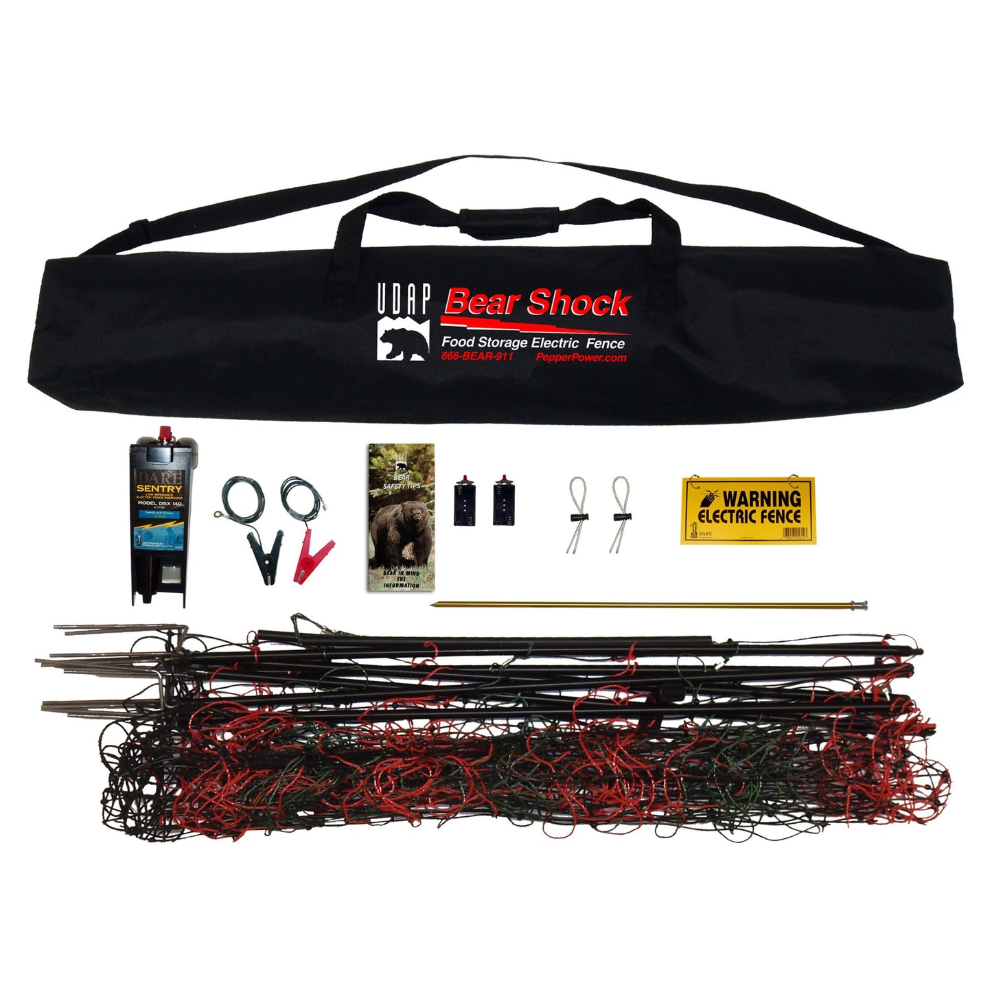 Bear Shock UDAP Food Storage Electric Fence for Camp, Portable Camping Kit, BFF