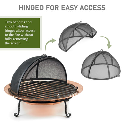 Good Directions Fire Pit Spark Screen Hinged for Easy Access (29 inch)