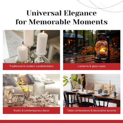Unscented Pillar Candles - Set of 4 White Pillar Candles - 3x9 Slow Burning Large Candles for Weddings & Table Centerpieces, PARNOO
