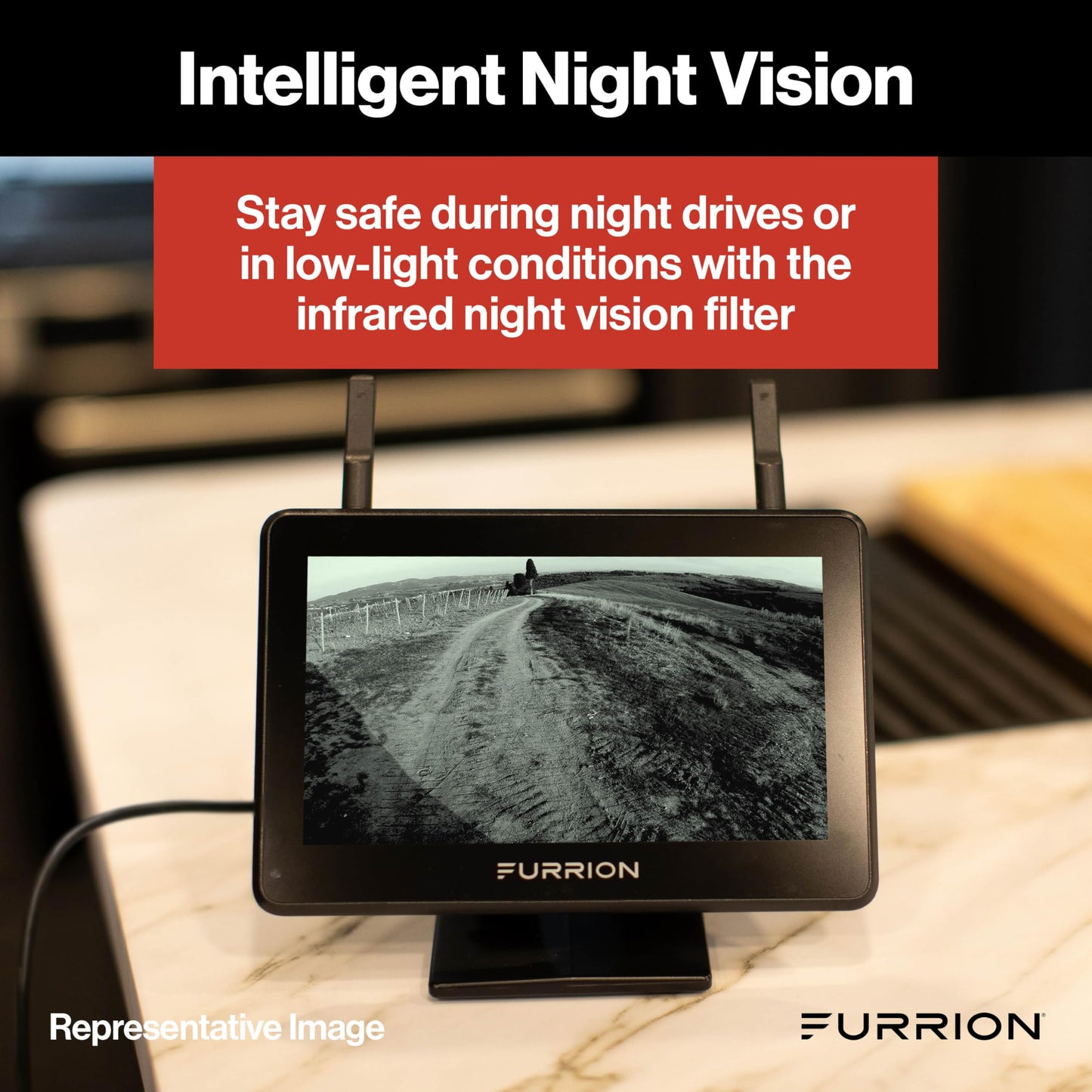 Furrion Vision S+ RV Observation System with Left/Right Side Cameras, Infrared Night Vision, 65-Degree Wide Viewing Angle - FCEFDTASH