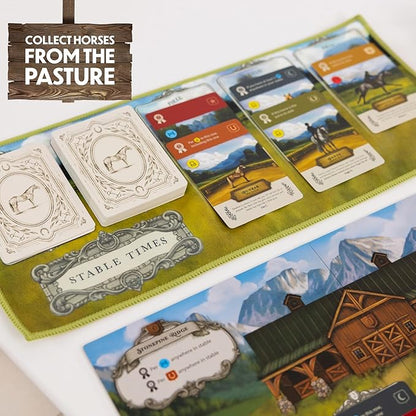 Stable Times Family Card Game - Cozy Board Game for Kids and Adults with Real Unique Horses - Great for Family Game Night Ages 8+ 1-5 Players 20-30 Minutes