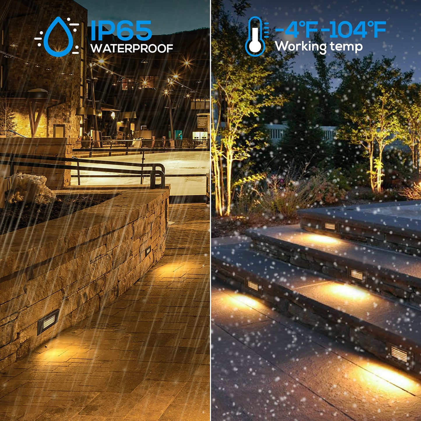 LEONLITE 12V LED Step Lights, 3W, Aluminum, IP65 Waterproof, 3000K Warm White, Oil-Rubbed Bronze, Pack of 6, Model