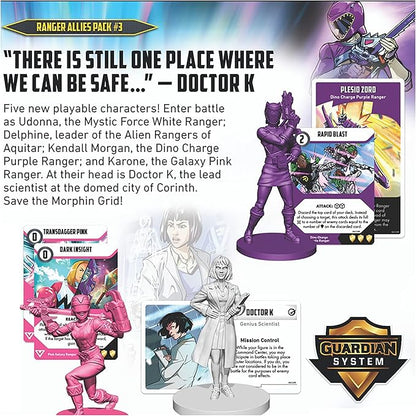 Renegade Game Studios Power Rangers Heroes of the Grid: Ranger Allies Pack #3 Expansion with 5 Female Heroes