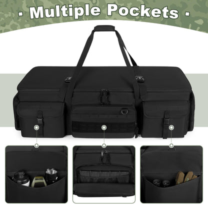 GOBUROS 42” Rifle Case for 4 Guns, Soft Multi Gun Case with Padded Dividers for Organization, Tactical Rifle Bag with Extra Pockets and Padded Handle for Rifle Accessory and Easy Shipping