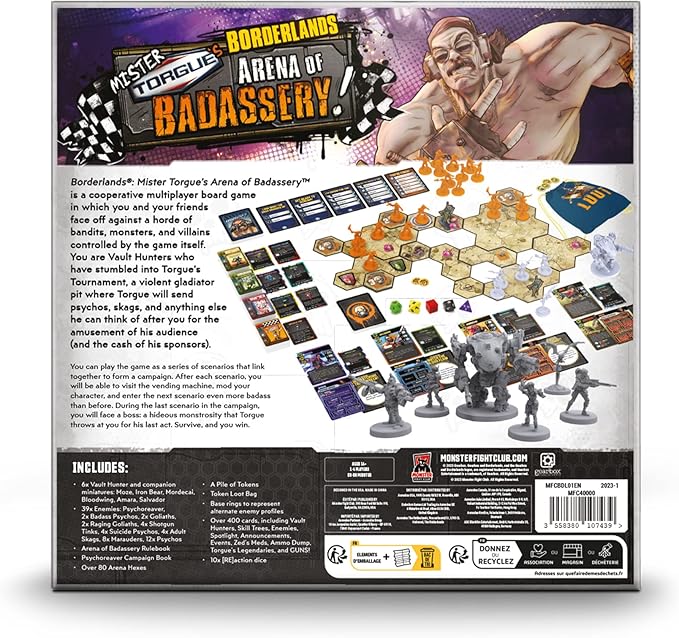Borderlands Mister Torgue's Arena of Badassery Board Game | Cooperative Strategy Game | Fighting Game for Adults | 1-4 Players | Ages 14+ | Avg. Playtime 60-90 Mins | Made by Monster Fight Club
