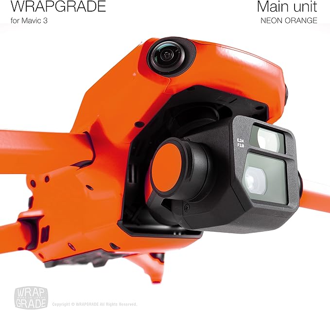 WRAPGRADE Full Skin Stickers for DJI Mavic 3 / Mavic 3 Classic (NEON Orange)