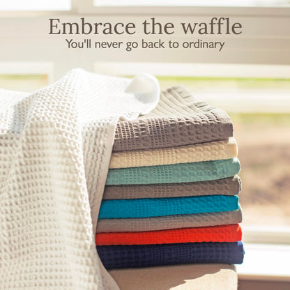 GILDEN TREE Waffle Bath Sheet Large Bath Towels Quick Dry Thin Body Towels, 40x80 Oversized Bath Towels for Adults, 2 Pack Bath Sheet Set, Classic Style (Stone)