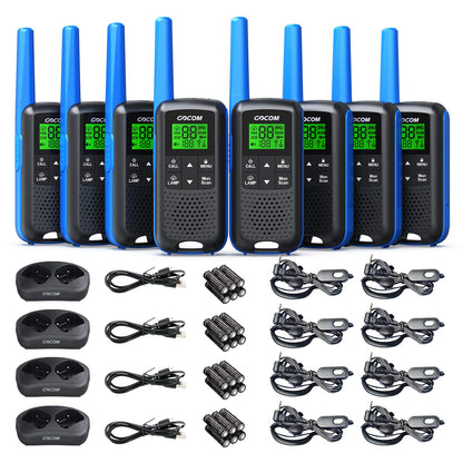 GOCOM G600 FRS Walkie Talkies for Adults Long Range Two Way Radio Rechargeable 8 Pack Hand held radios