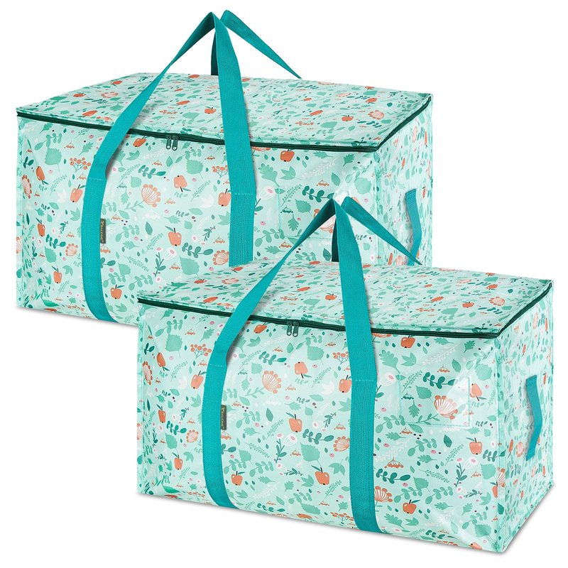 BALEINE 2-Pack Oversized Moving Bags with Reinforced Handles, Heavy-Duty Storage Tote for Clothes, Moving Supplies (Spring Stroll, 2-Pack)