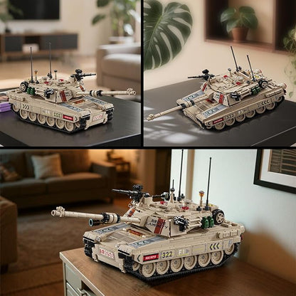 M1A2 Abrams Tank Building Set for Adults-Compatible with Lego Tank Collectible Army Model Gift Ideal for Military Enthusiasts (1002 PCS)