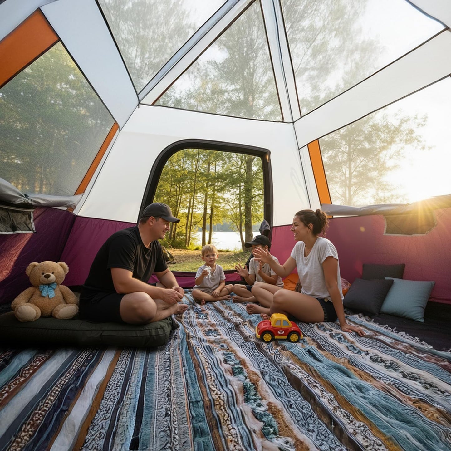 CAMEL CROWN 4/6 Person Instant Cabin Tent, Pop Up Windproof Tents for Camping, 60-Second Setup Family Tent with Carry Bag for Outdoor Hiking