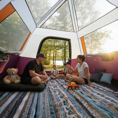 CAMEL CROWN 4/6 Person Instant Cabin Tent, Pop Up Windproof Tents for Camping, 60-Second Setup Family Tent with Carry Bag for Outdoor Hiking