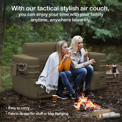 Luxchoice Inflatable Couch Camping Chair Air Sofa with Built-in Rechargeable Pump Portable Blow Up Couch for Outdoor Backyard Lounge & RV Travel Movie Night Loveseat - Durable 1000D Oxford Fabric