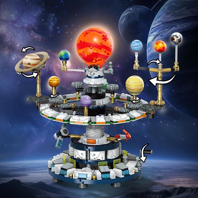 Solar System Model Toy Building Set Compatible with Lego Space Exploration STEM Toy with 8 Planets &amp Rocket Educational Astronomy Building Set for Teens Adults and Space Lovers (964 PCS)