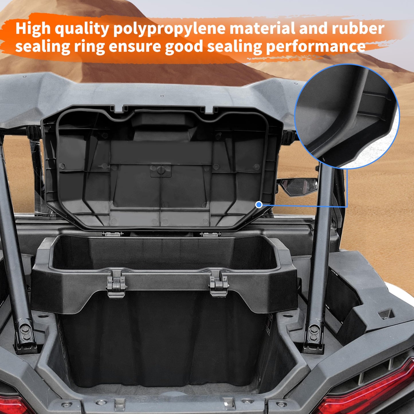 SAUTVS UTV 82 QT Forward Cargo Box for Polaris RZR XP 1000/ XP 4 1000 2024 2025 2026 Accessories, Poly Water Resistant 82QT Forward Cargo Storage Bin, Replace OEM #2889611