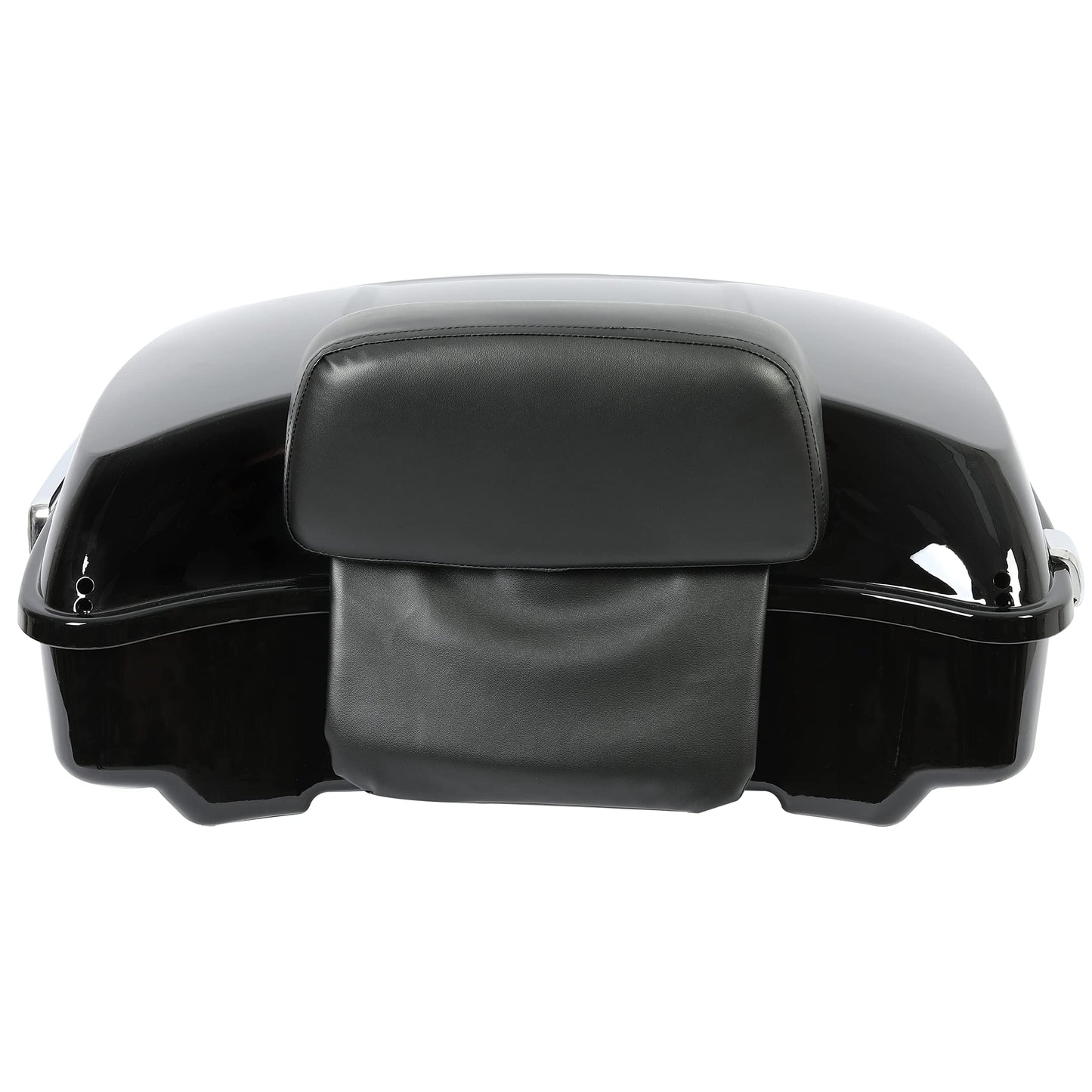 ECOTRIC Chopped Luggage Trunk W/Pad Compatible with 2014-2024 Harley Touring Road King Road Glide Street Glide Electra Glide Tail Box Trunk with Backrest