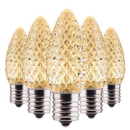 Minetom C9 LED Christmas Light Bulbs, Dimmable Warm White, 50 Pack, E17 Base for Indoor & Outdoor Holiday Decoration