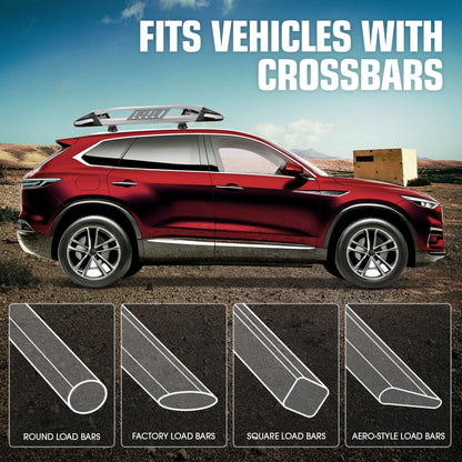 DNA MOTORING Roof Cargo Rack Basket L 50" x W 38" x H 5.5" Extendable Universal 150lb Heavy Duty Rooftop Luggage Carrier for Truck Cars SUV, Silver, RRC-31-AL