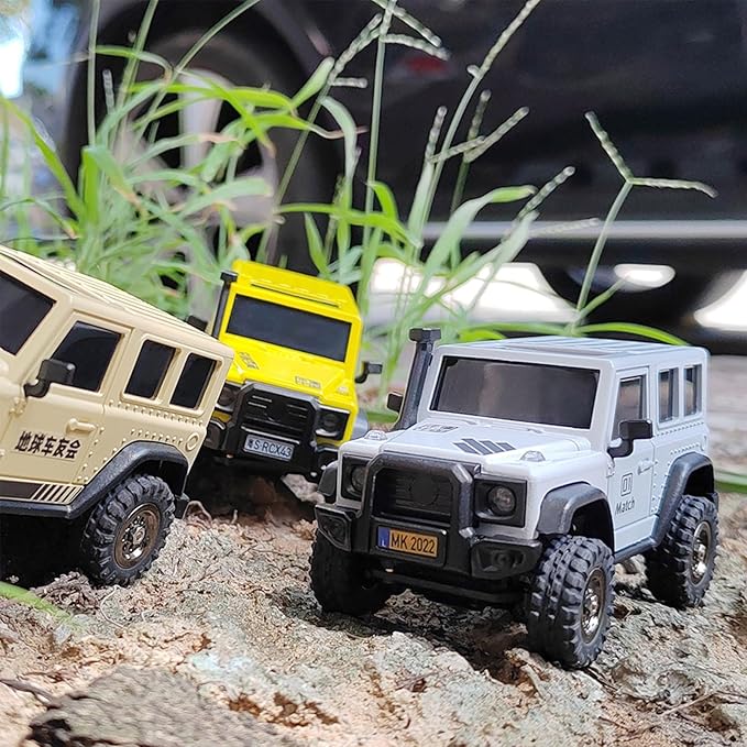 LDARC 1:43 Scale Mini RC Crawler RTR RC Rock Truck 4x4 2.4GHZ Hobby Grade Remote Control Car Model Vehicle RC Buggy Comes with a DIY Replaceable Body Shell(Grey)