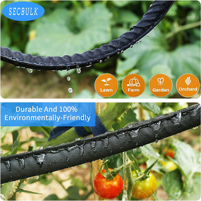 Secbulk 2025 Flat Soaker Hose - 150 ft Linkable Drip Irrigation System | Dual-Layer Leak-Free Design