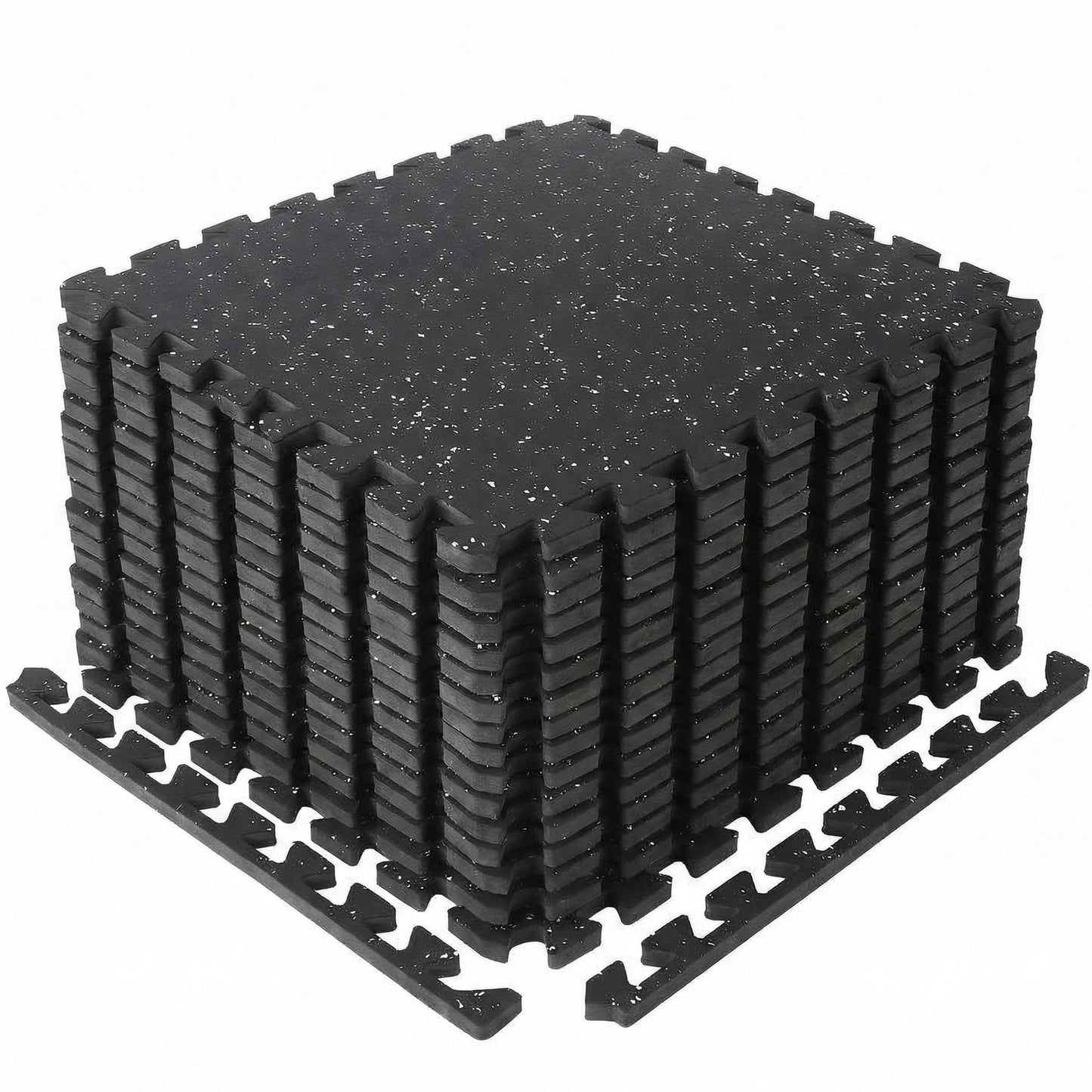 0.6" Thick Exercise Equipment Mats,36 Pcs 100 Sq Ft Interlocking Rubber & EVA Foam Gym Tiles, Soundproof Shock Absorbent Puzzle Flooring, Waterproof Heavy Duty for Home & Garage Gym