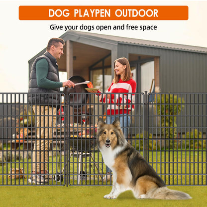15 Panels No Dig Fence with Gate, 32 in(H) X 36 ft(L) Garden Decorative Fence Animal Barrier for Dogs, Rustproof Metal Garden Edging Border for Outdoor, Yard, Patio, Black