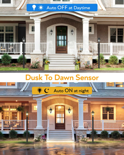 VIANIS Outdoor Post Light 2-Pack, Waterproof Dusk to Dawn, Aluminum, Oil-Rubbed Bronze, Model V82232B2