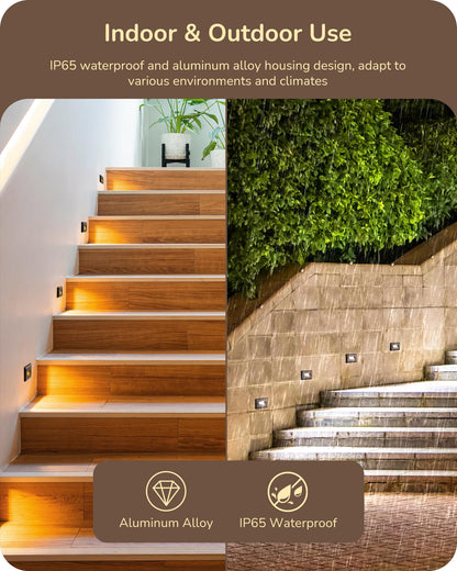 EDISHINE LED Step Lights, 120V, 2.5W, 150LM, Dimmable, IP65 Waterproof, 4.69in x 2.9in x