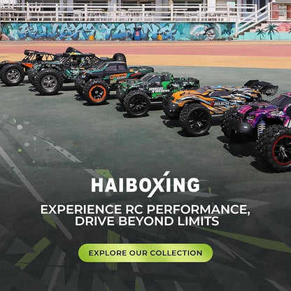 HAIBOXING 1:18 RC Car 18872 New Model RC Truck 4X4 Off-Road 2.4GHz Remote Control Truck 36km/h Speed Splash Waterproof Electronics Dual Li-Po Batteries Pre-installed and Spare in Box 35 Mins Runtime