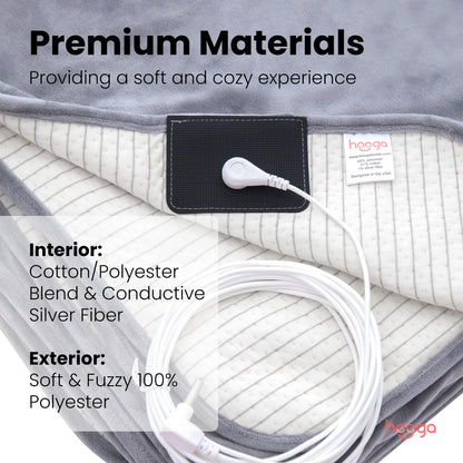 hooga Grounding Blanket for Improved Sleep, Pain Relief, Energy, Inflammation. Grounded Throw, Earth Connected Bedding. Conductive Silver Fiber. Grounding Cord Included. 60x80 Inch, Queen Size.