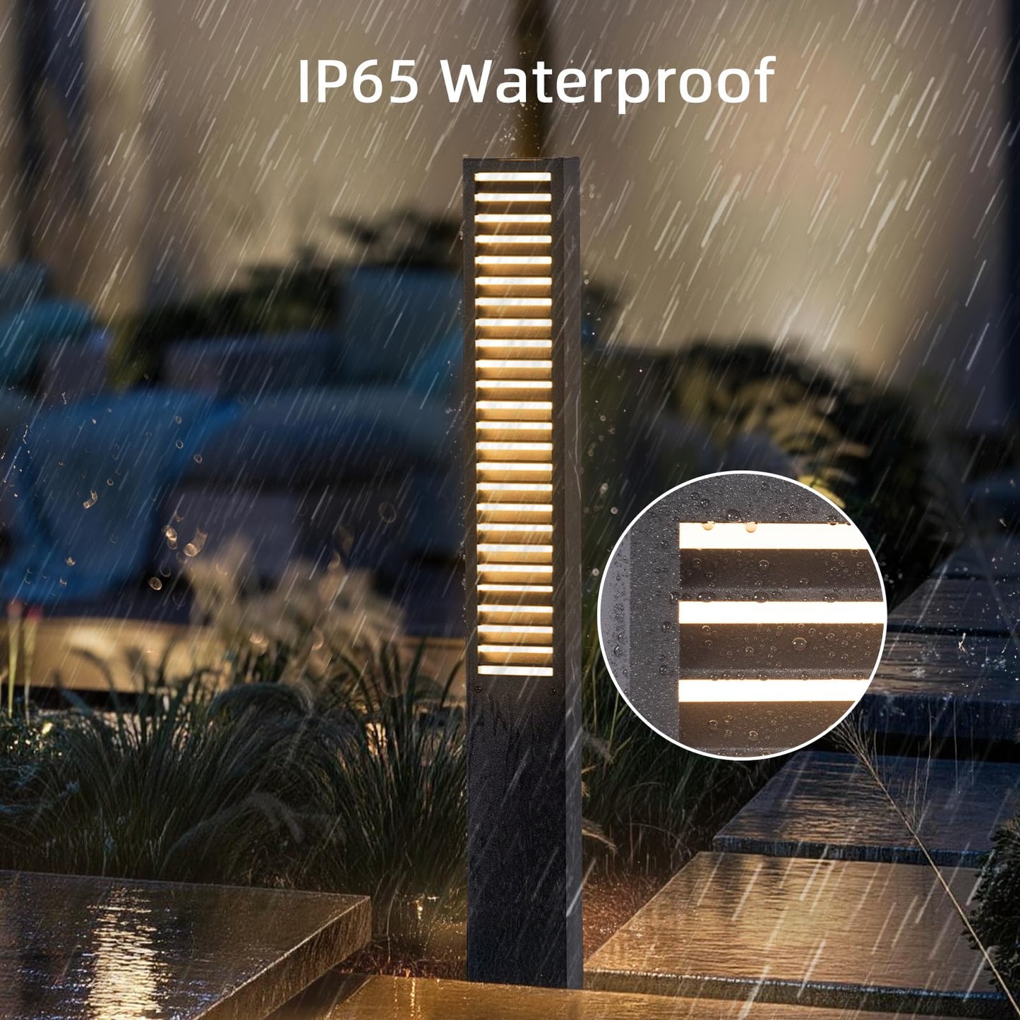 PAKEDANDUN Landscape Path Lights, 39" Pathway Lights, 3000K Outdoor Driveway Light, IP65 Waterproof Modern Bollard Landscape Lighting, Bollards Light Path Led Wired for Patio Lawn Garden Walkway