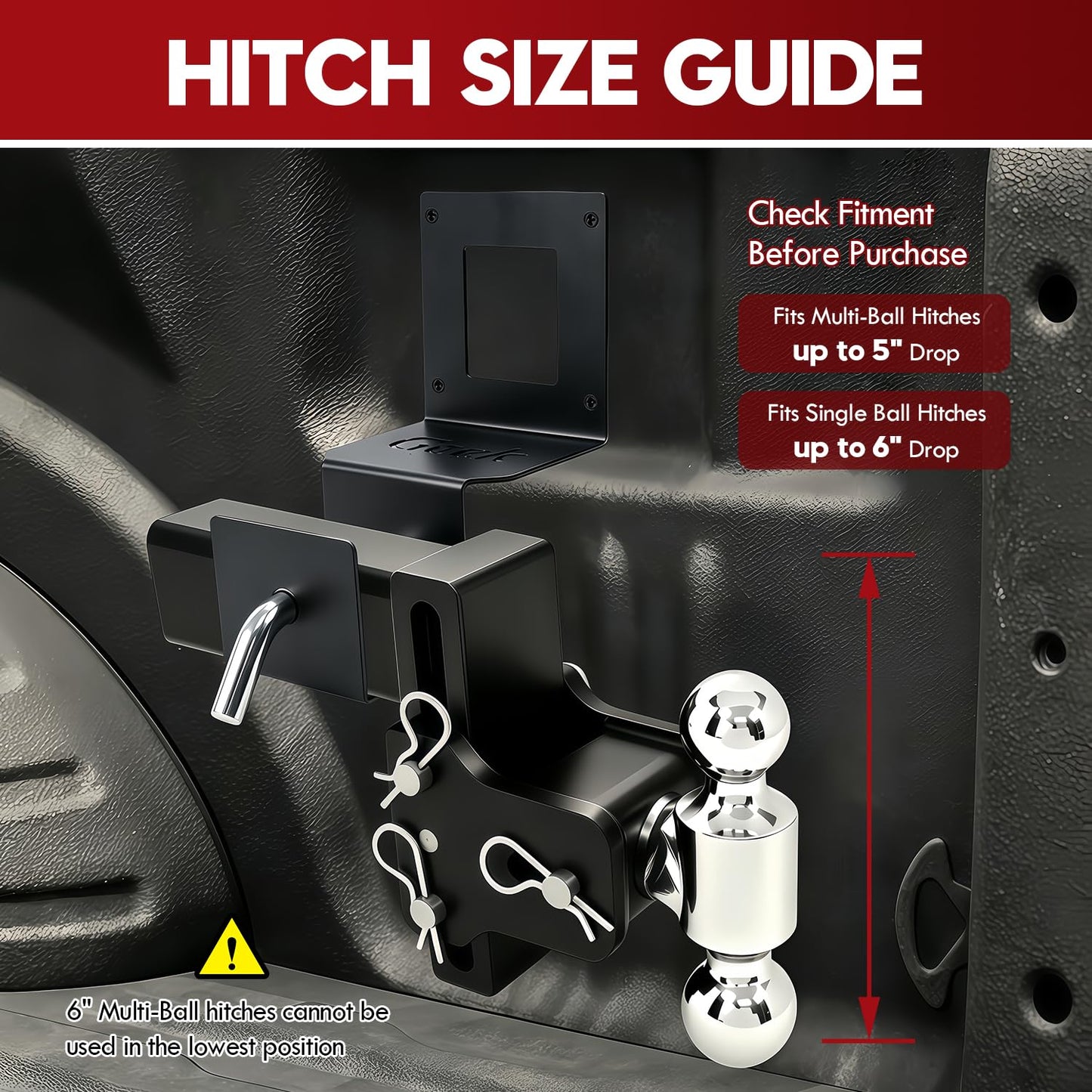 Truck Bed Hitch Holder for Ford BoxLink System, 3" Receiver Hitch Storage Mount for F250 F350 F450 (2017-2025), Heavy Duty Trailer Hitch Organizer, Truck Bed Accessories(Accessories not Included)