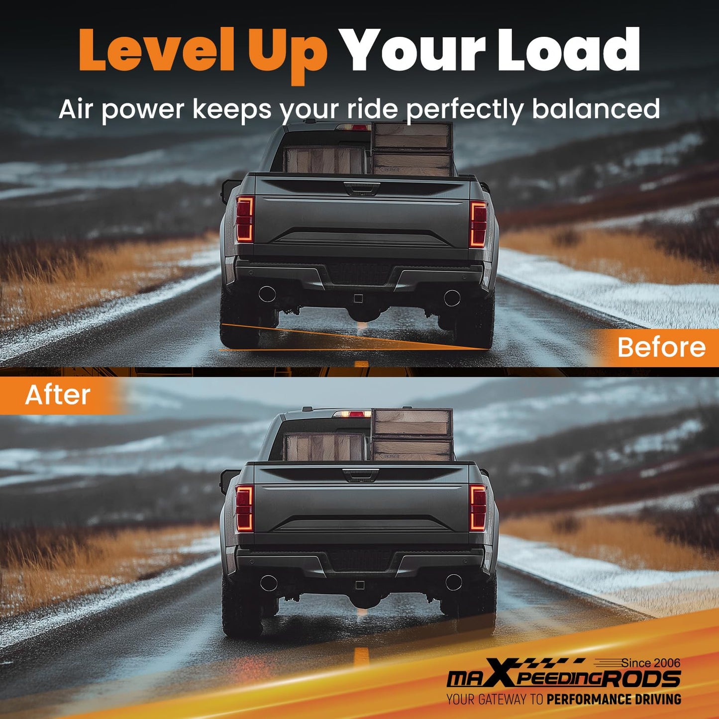 maXpeedingrods Dual Path Wireless On Board Air Compressor System 120 PSI Heavy Duty Air Compressor Kit App and Remote Control for Trucks Pickups Trailers Vans