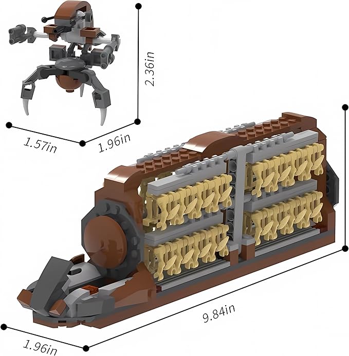 32 Pieces Battle Soldiers Army Clanker Platoon Attack Craft Building Kit with 2 Droidekas Action Figures Building Blocks Set Toys Gifts for Boys Kids (537 Pieces)