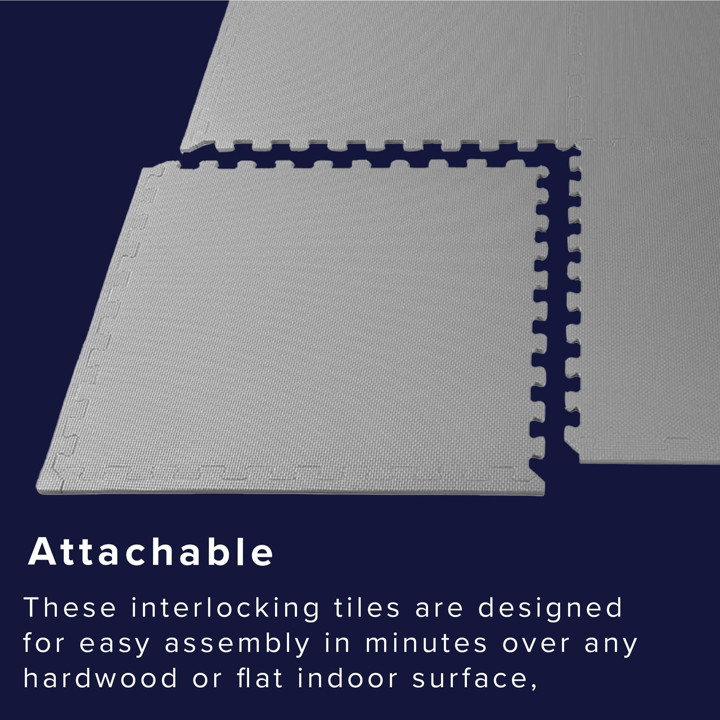 We Sell Mats 1/2 Inch Thickness Multipurpose EVA Foam Floor Tiles, Interlocking Floor Mat for Indoor Gym and Home Use, 24 in x 24 in, Light Gray