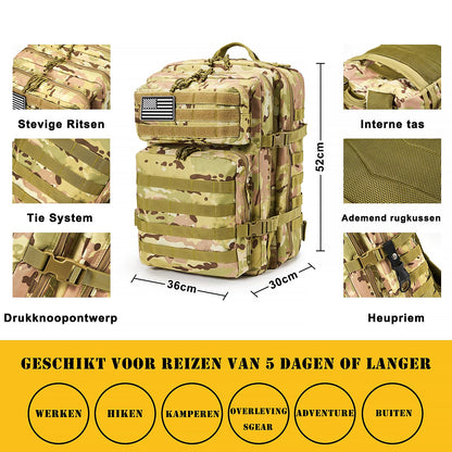 Survival First Aid Kit,99PCS Professional Survival Gear Large Hiking Backpack with Emergency Equipment Outdoor Adventure Accessories,Gift for Men Father - (Camo-Brown)