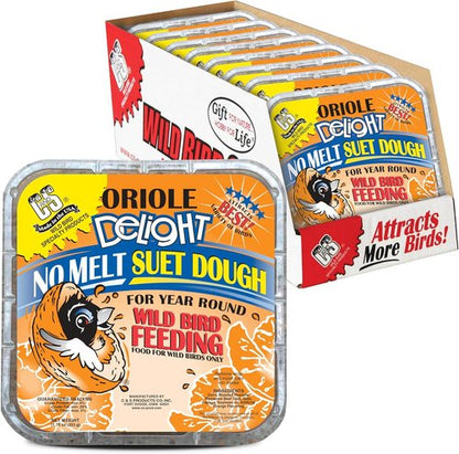 C&S Oriole Delight Suet Cakes - No Melt Formula for Wild Birds | 11.75 Ounces, Pack of 8