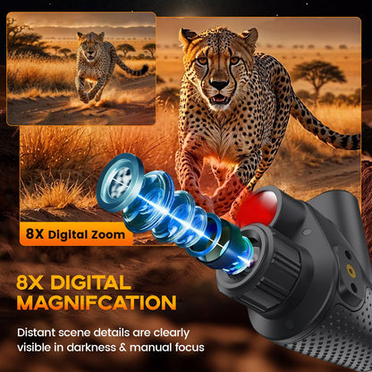 4K Night Vision Monocular for Adults – Infrared Digital Night Vision Device with Starlight Sensor, 7-Level IR Brightness, 8× Digital Zoom – for Hunting, Security, Wildlife & Outdoor Night Use