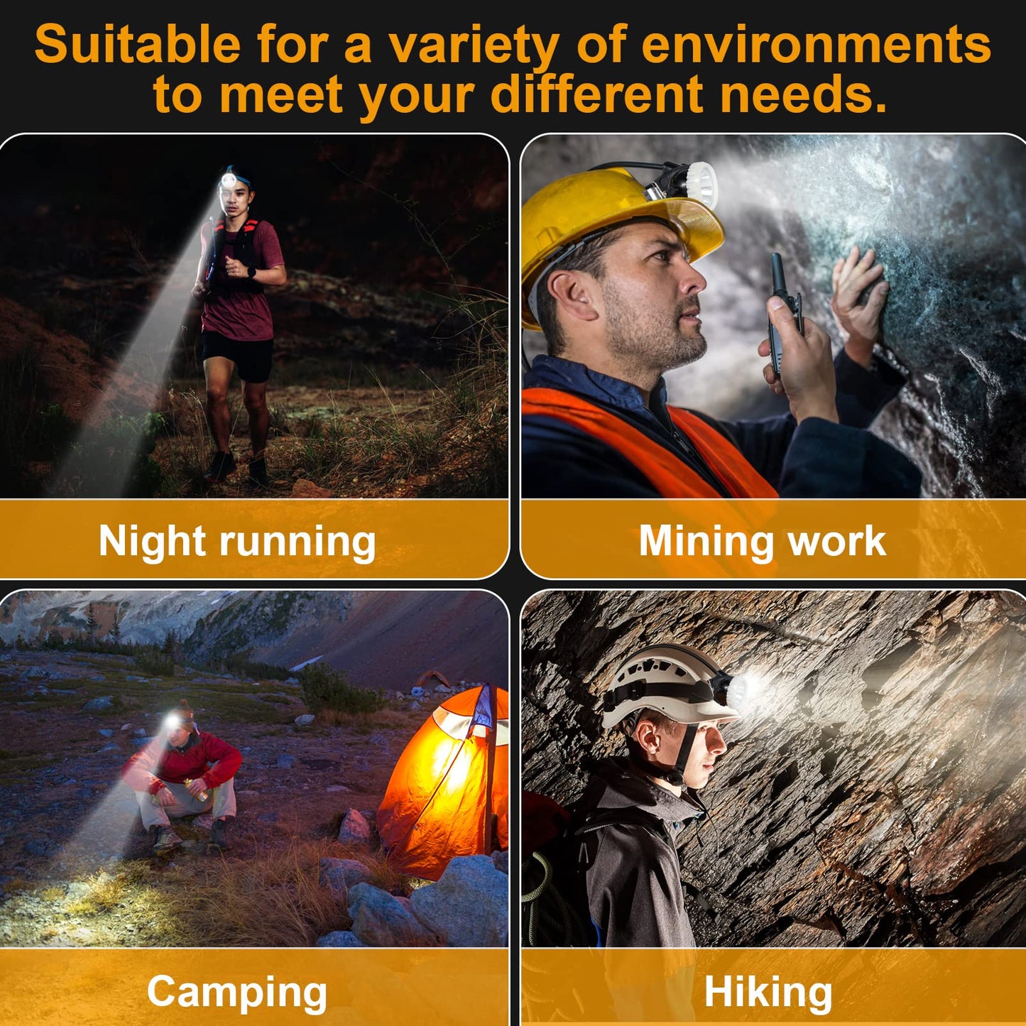 Super Bright LED Mining Headlamp KL6M.H, High Lumen Rechargeable Miner Cap Light with Battery Pack, Explosion-Proof Waterproof Hard Hat Headlight for Mining, Construction, Tunneling, Outdoor Work