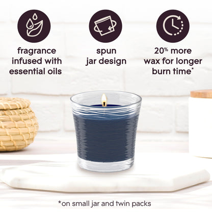 Glade 1-Wick Scented Candle Jar, Smooth Bourbon & Oak, Air Freshener Infused with Essential Oils, 4.08 Oz