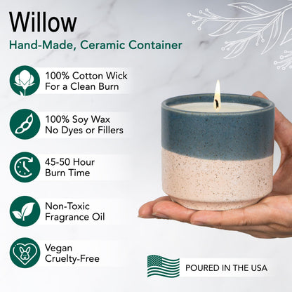 The Growing Candle, from Flame to Flower, Lemongrass Scented, Non-Toxic, 100% Soy Wax, Indoor Wildflower Garden, Aromatherapy Gift for Women, 8.5oz, 45-50 Hr Burn Time, Willow